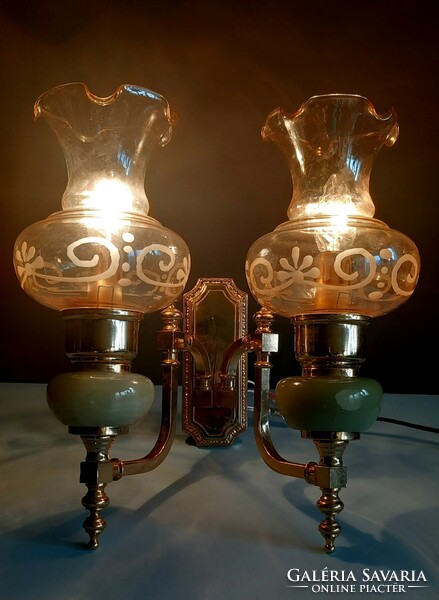 Empire Art Nouveau onyx copper wall arm wall lamp negotiable
