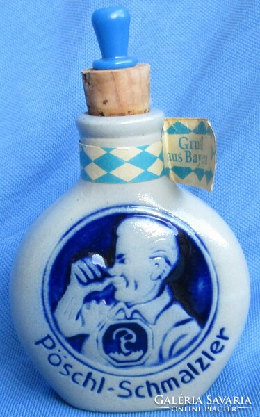 Bavarian hard ceramic snuff holder, 11.5 cm high