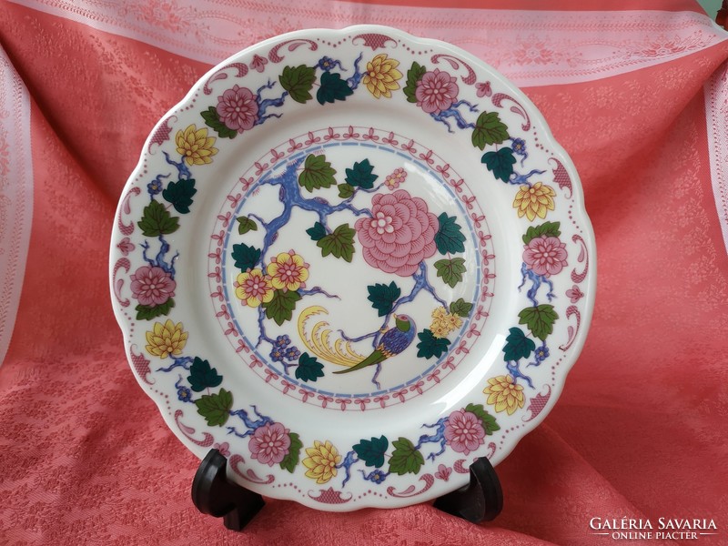 Gyönyörű virágmintás madaras porcelán tányér 5 db.