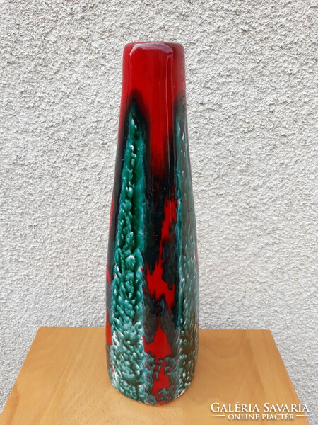 Retro applied art Péter Ferenc ceramic vase, 33 cm