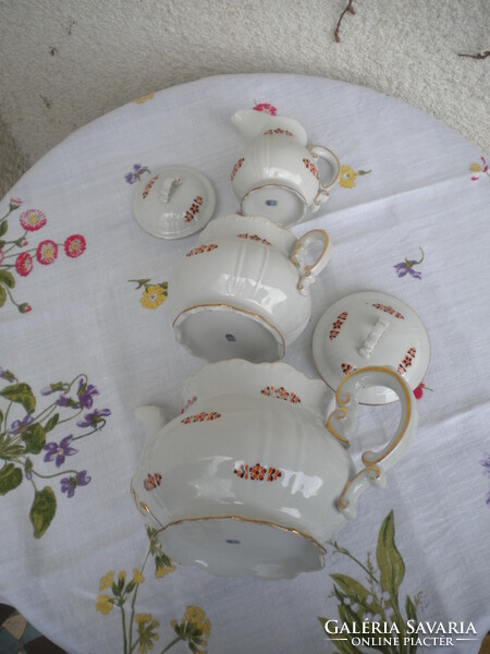 Zsolnay baroque tea set with smaller pattern