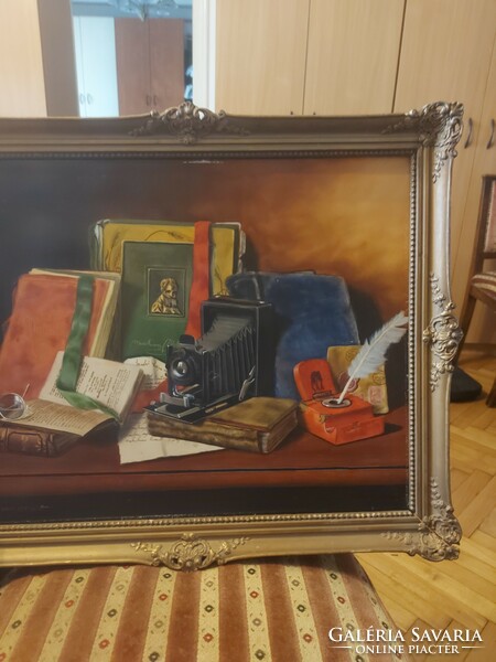 Painting by István T. Czene, 40x50 cm+frame, wood panel, oil
