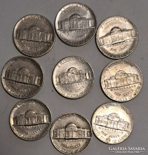 9 darab  USA 5 Cent (T-36)