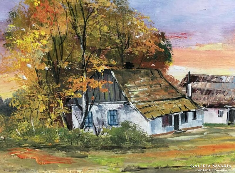 Alföldi farm c. Papp elf (1978-) landscape painting