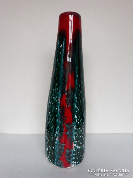 Retro applied art Péter Ferenc ceramic vase, 33 cm