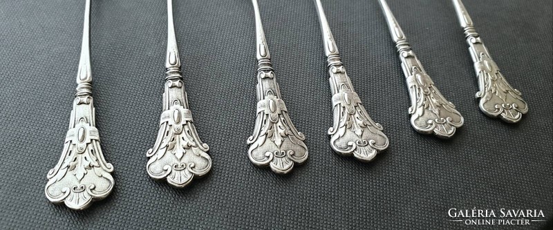 Art Nouveau silver, tea, mocha/coffee spoons (6 pcs.)