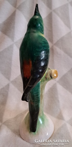 Nagy kerámia papagáj, kakadu madaras szobor (L4588)