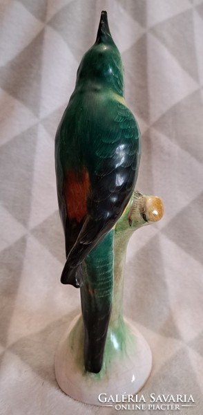 Large ceramic parrot, cockatoo bird sculpture (l4588)