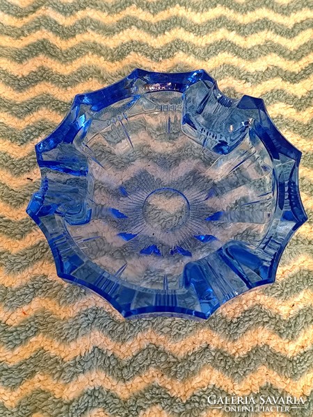 Blue ashtray.