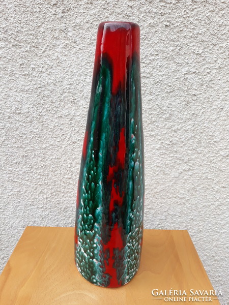 Retro applied art Péter Ferenc ceramic vase, 33 cm