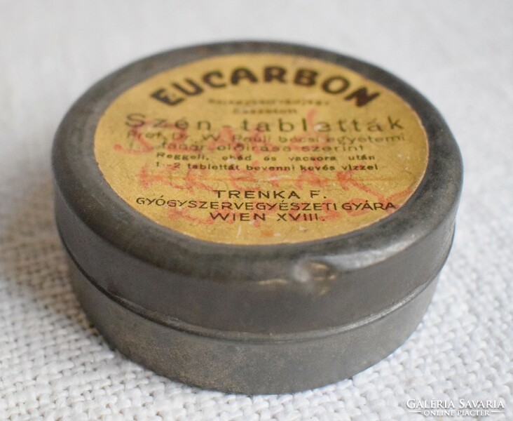 Eucarbon carbon - pills medicine box trenka f. Pharmaceutical and chemical factory Vienna prof dr w. Pauli