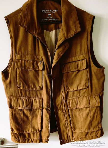 Westbury travel tourist vest many safe pockets brown premium extravagant size 50 / m chest 61