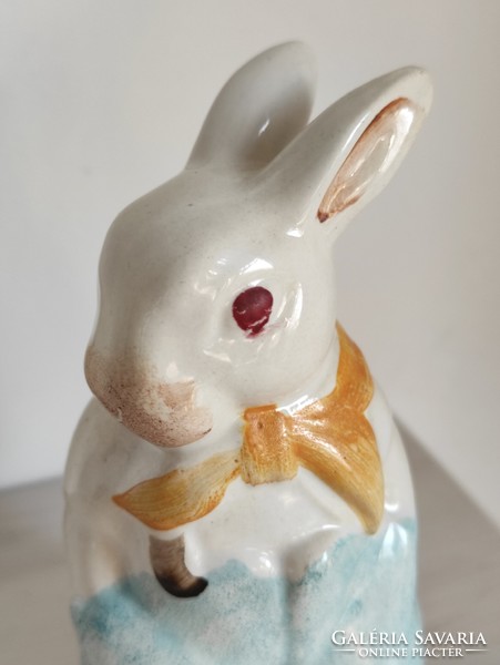 Funny bunny cub for Easter or for collection. Antique hand painted ceramic figure