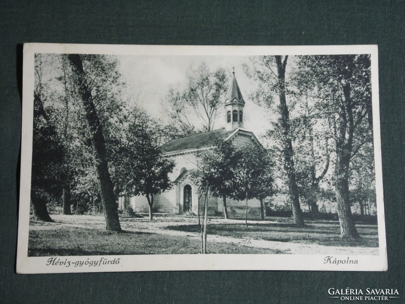 Képeslap, Postcard, Hévíz Kápolna látkép részlet, 1929