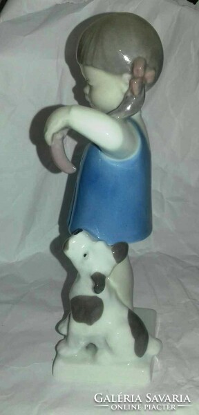 Rare Heinz and his partner Grafenthal retro porcelain figure - little girl with dog