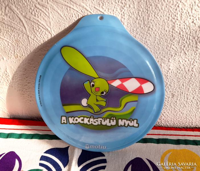Retro dish coaster - checkered rabbit -
