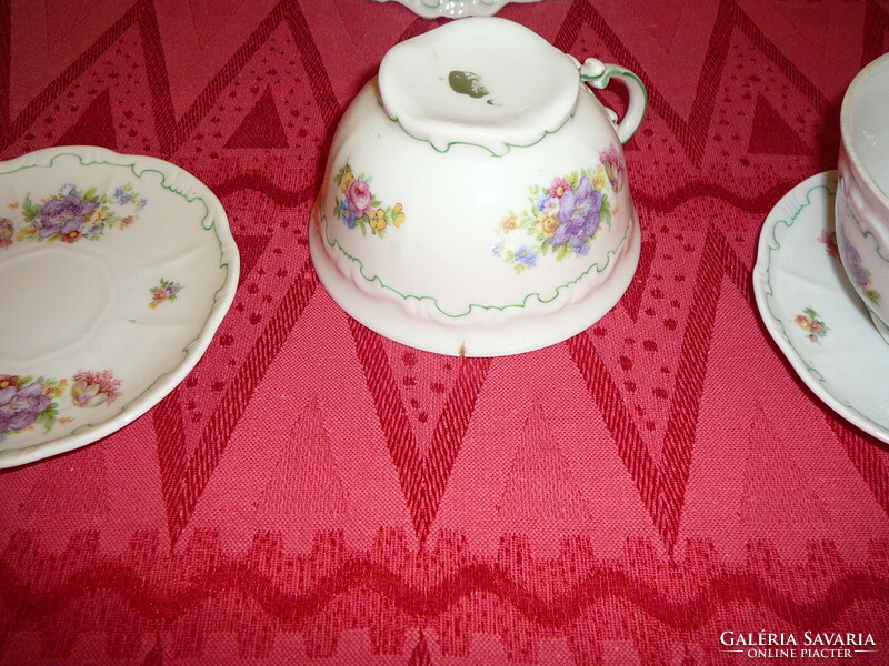 Zsolnay tea set for 2, 30s-40s (shield stamped), porcelain