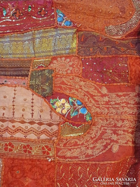 Large Indian handmade patchwork blanket tapestry