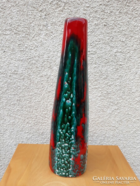 Retro applied art Péter Ferenc ceramic vase, 33 cm