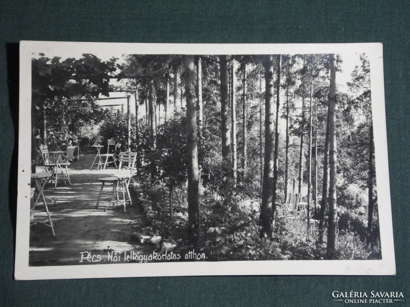 Képeslap,Postcard, Pécs, Zsabokorszky mérnök, Pécs Mecsek Női lelkigyakorlatos otthon,kert, 1938