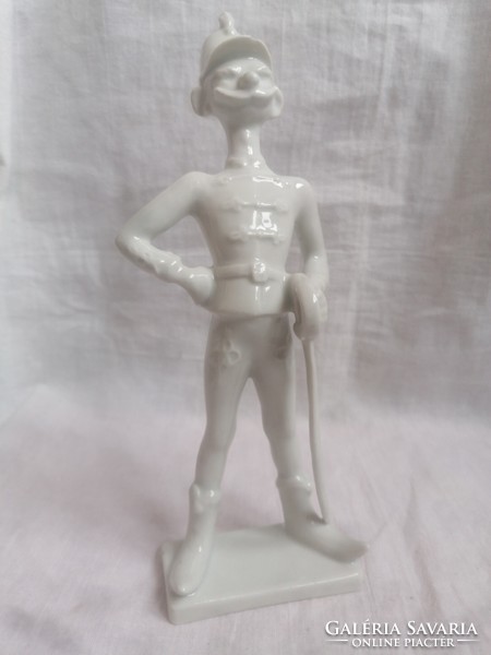 Drasche white porcelain hussar figure