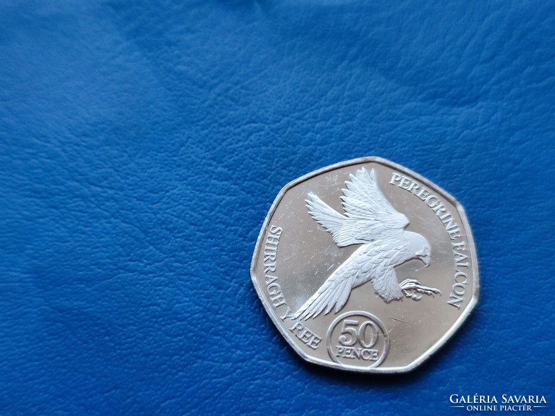 Isle of Man / isle of man 50 pence 2023 falcon! Iii. Károly! Rare! Ouch!