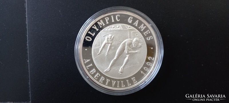 Olimpiai játékok 1992 Albertville emlékérme sorozat gyorskorcsolya sorszámozott színezüst