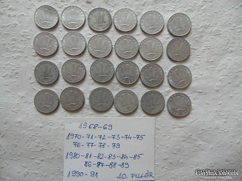 24 pieces of aluminum 20 fils lot! All different years