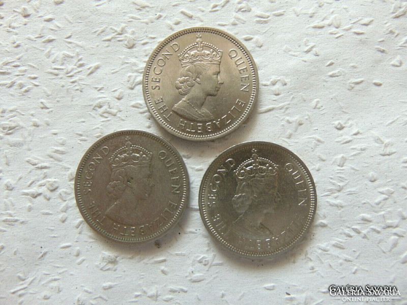 Hongkong 3 darab 1 dollár LOT !  Évszámok 1960 - 1960 - 1970