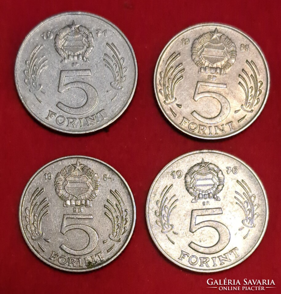 4 darab (2 méret) 5 Forint Kossuth  (T-30))