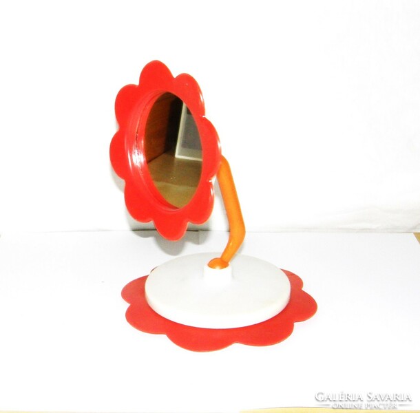 Retro virág forma dupla állítható asztali pipere tükör
