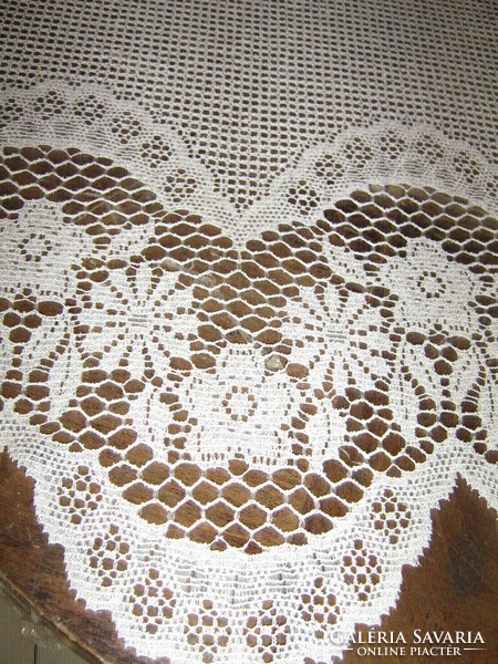 Wonderful vintage style white openwork floral stained glass curtain
