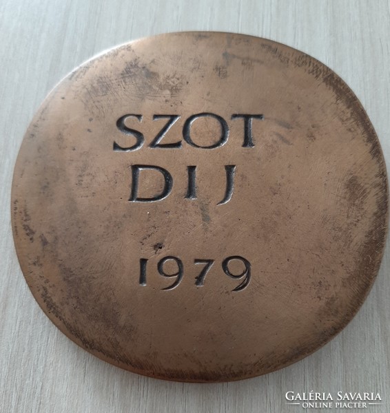 Asszonyi Tamás art award 1979 double-sided bronze award medal, plaque in its own box