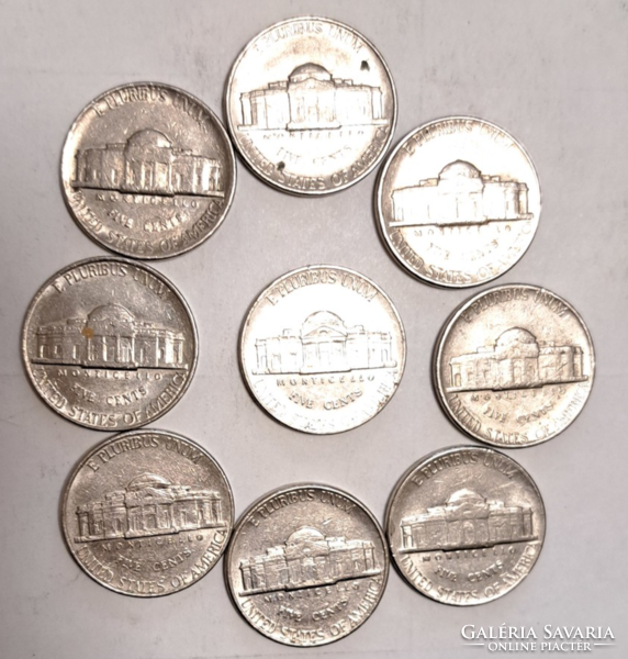 9 Pieces usa 5 cents (t-38)