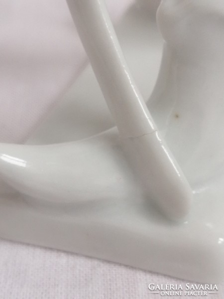 Drasche  fehér porcelán huszár figura