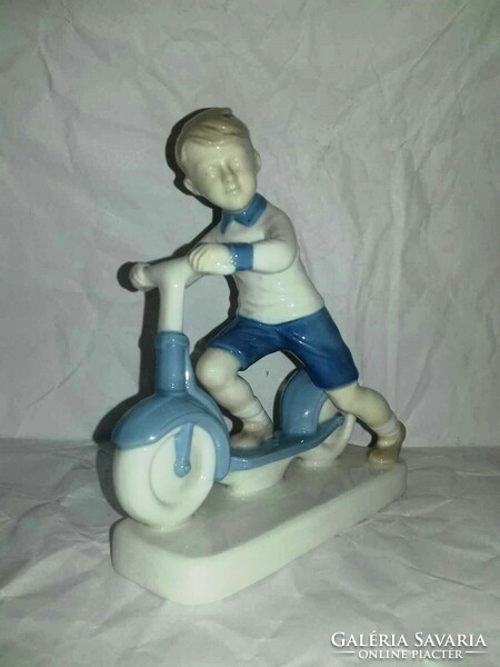 Roller skating boy - rarer German porcelain figure