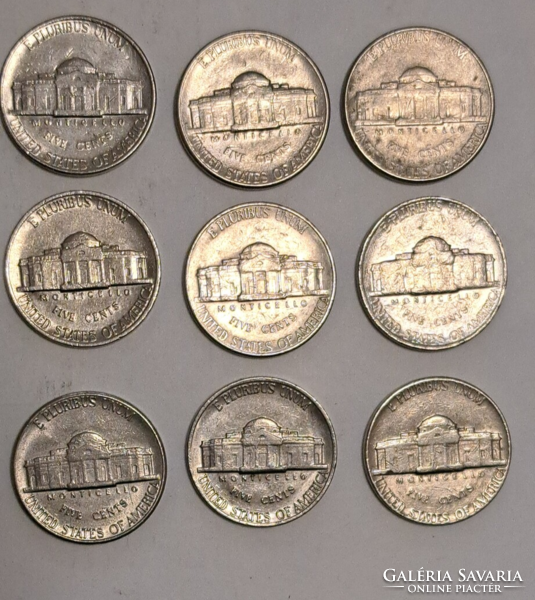 9 darab  USA 5 Cent (T-35)