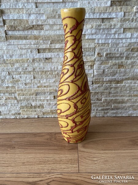 Retro applied art ceramic floor vase