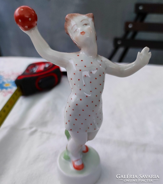 Zsolnay is a figure of a girl playing with a ball