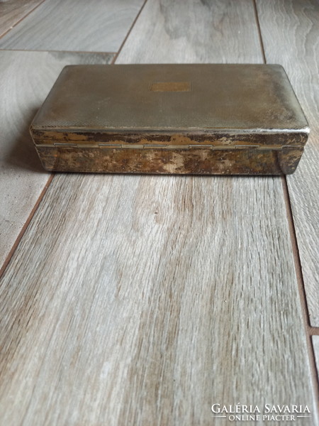 Pazar régi ezüstözött fabetétes doboz