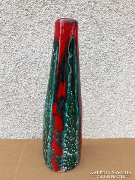 Retro applied art Péter Ferenc ceramic vase, 33 cm