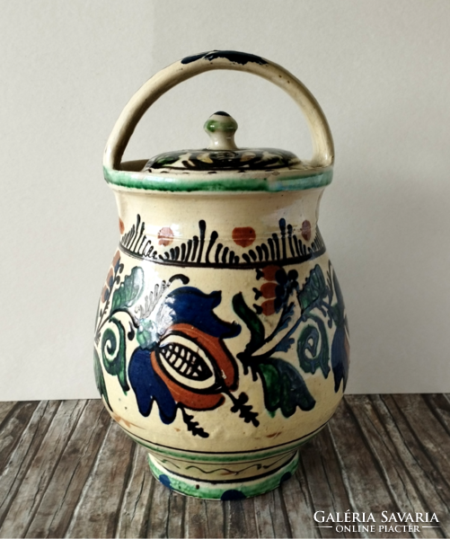 3 L Korund folk art ceramics in a greased, jam jar with a storage lid