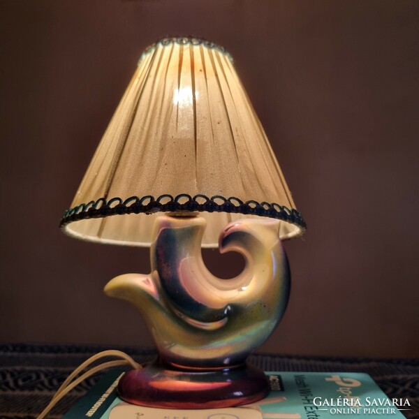 Art deco bedside lamp with a porcelain body