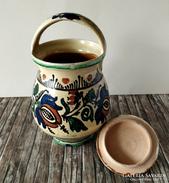 3 L Korund folk art ceramics in a greased, jam jar with a storage lid