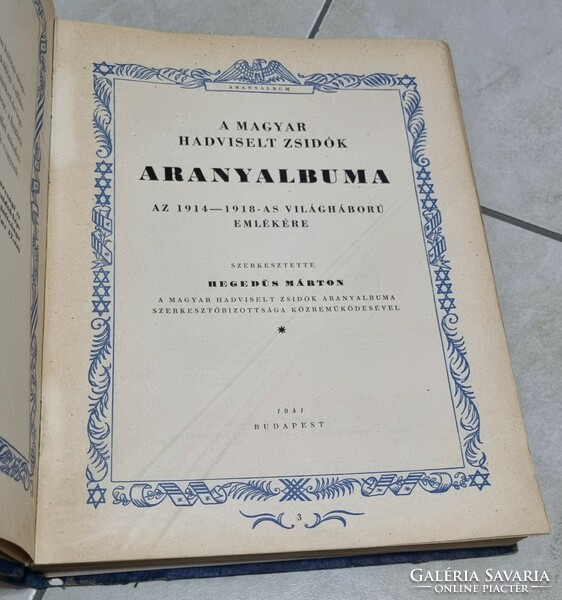 Magyar hadviselt zsidók aranyalbuma 1914-18-as világháború emlékére Ritka!