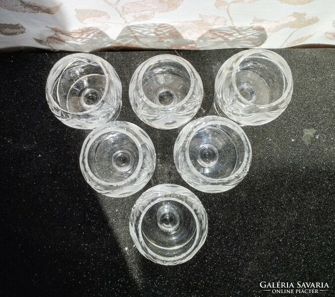 Német 6 darabos kristály likőrös pohárkészlet (cc 75 ml)