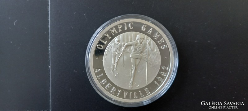 Olimpiai játékok 1992 Albertville emlékérme sorozat sífutás sorszámozott színezüst