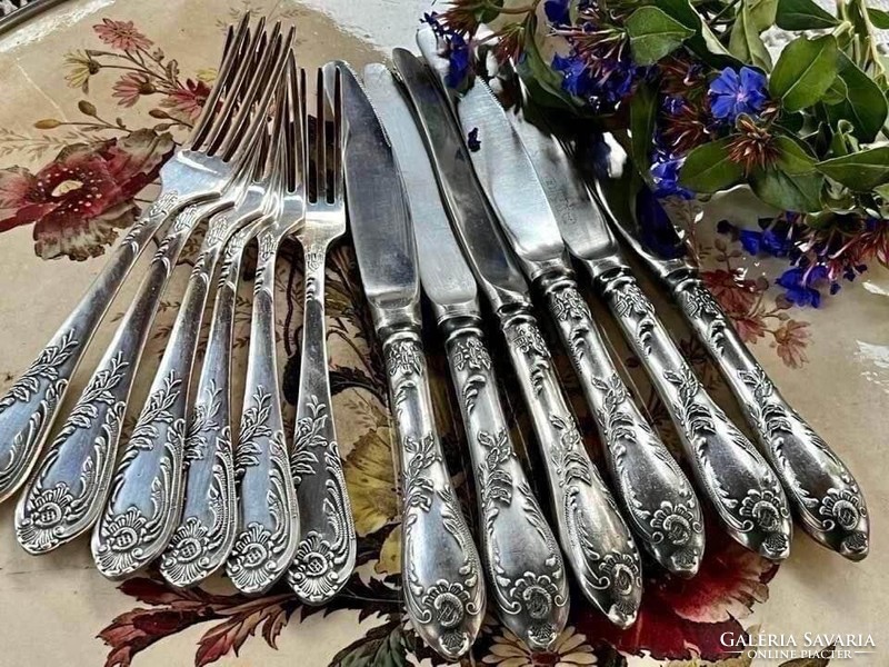 Antique silver plated dessert set