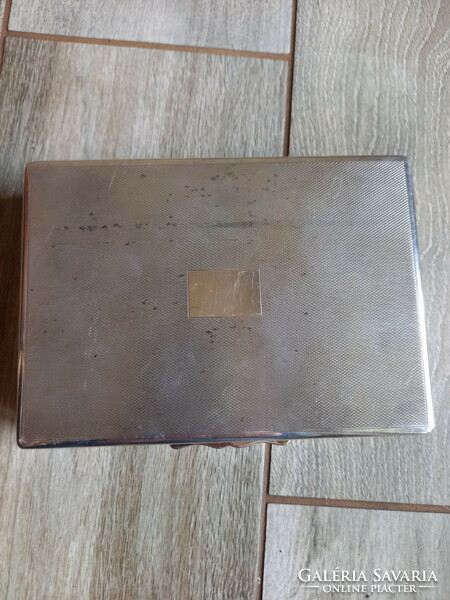 Fabulous old silver-plated card box (16.7x12x3.7 cm)