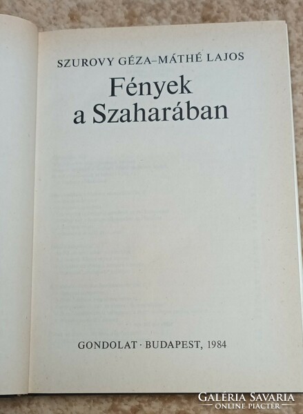 Szurovy Géza- Máthé Lajos: Fények a Szaharában